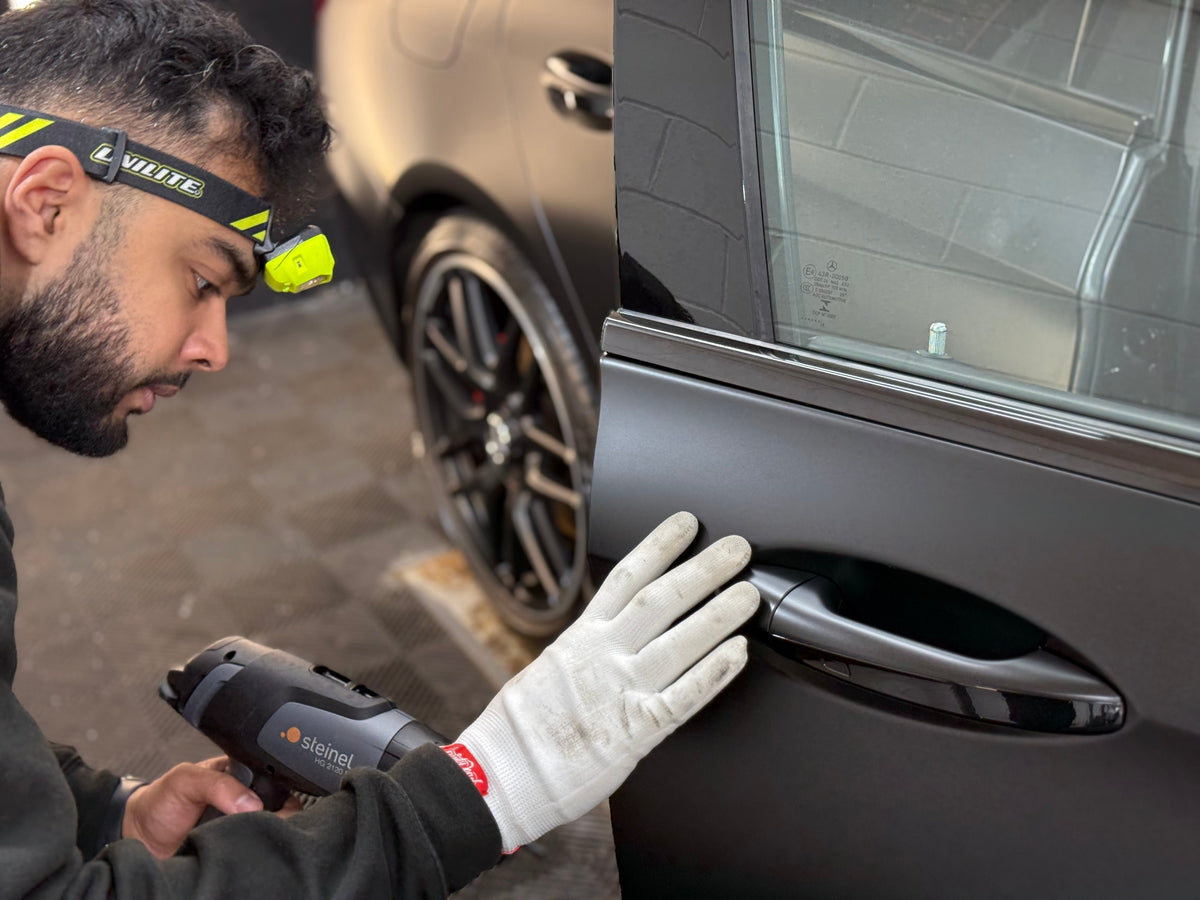 Matte PPF fitted to a car door